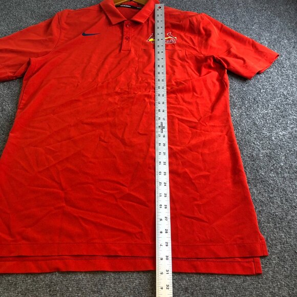 Nike St Louis Cardinals Polo Shirt Mens M Red Engineered Short Sleeve Stretch - Picture 6 of 12